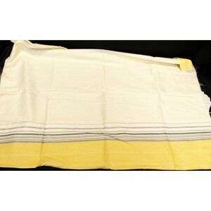 Yellow Cotton Gray Black Striped Fabric Lightweight Color Block Solid 46" x 32"